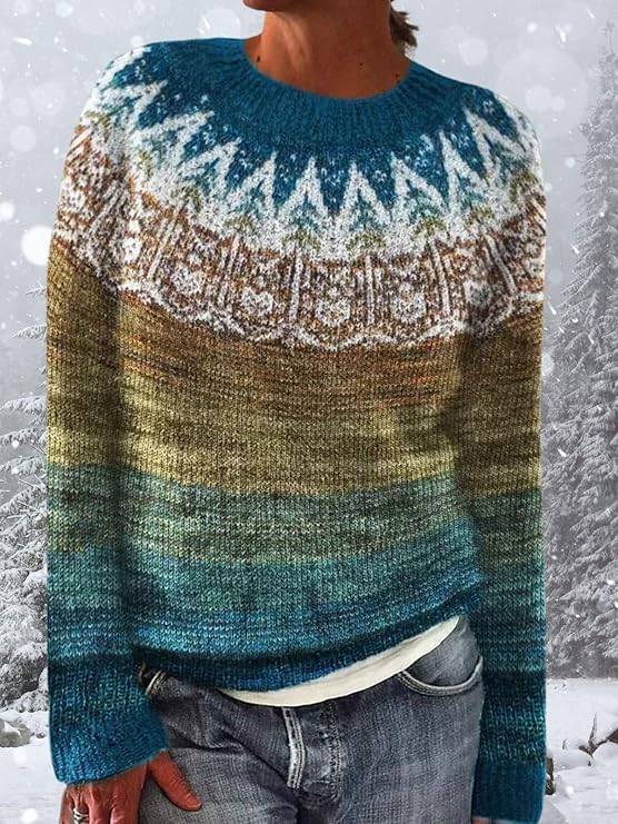 Emma | Damen Gradient Winter Strickpullover - Elle Zürich