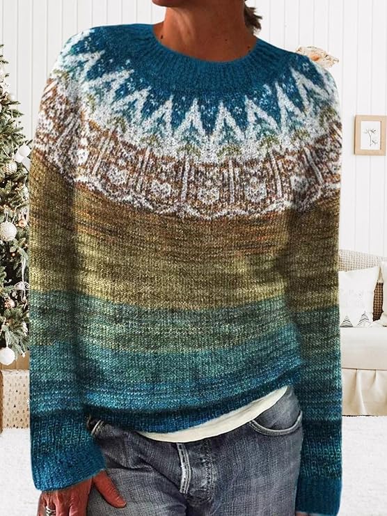 Emma | Damen Gradient Winter Strickpullover - Elle Zürich