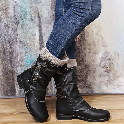 Felicia | Damen Stiefel Mid Calf mit seitlichem Reißverschluss - Elle Zürich