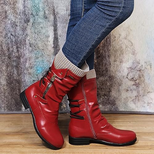Felicia | Damen Stiefel Mid Calf mit seitlichem Reißverschluss - Elle Zürich