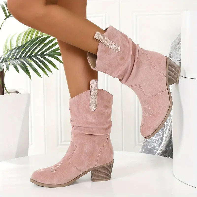 Annika | Damen Western Stiefel Mit Mittlerer Schafthöhe Und Absatz - Elle Zürich
