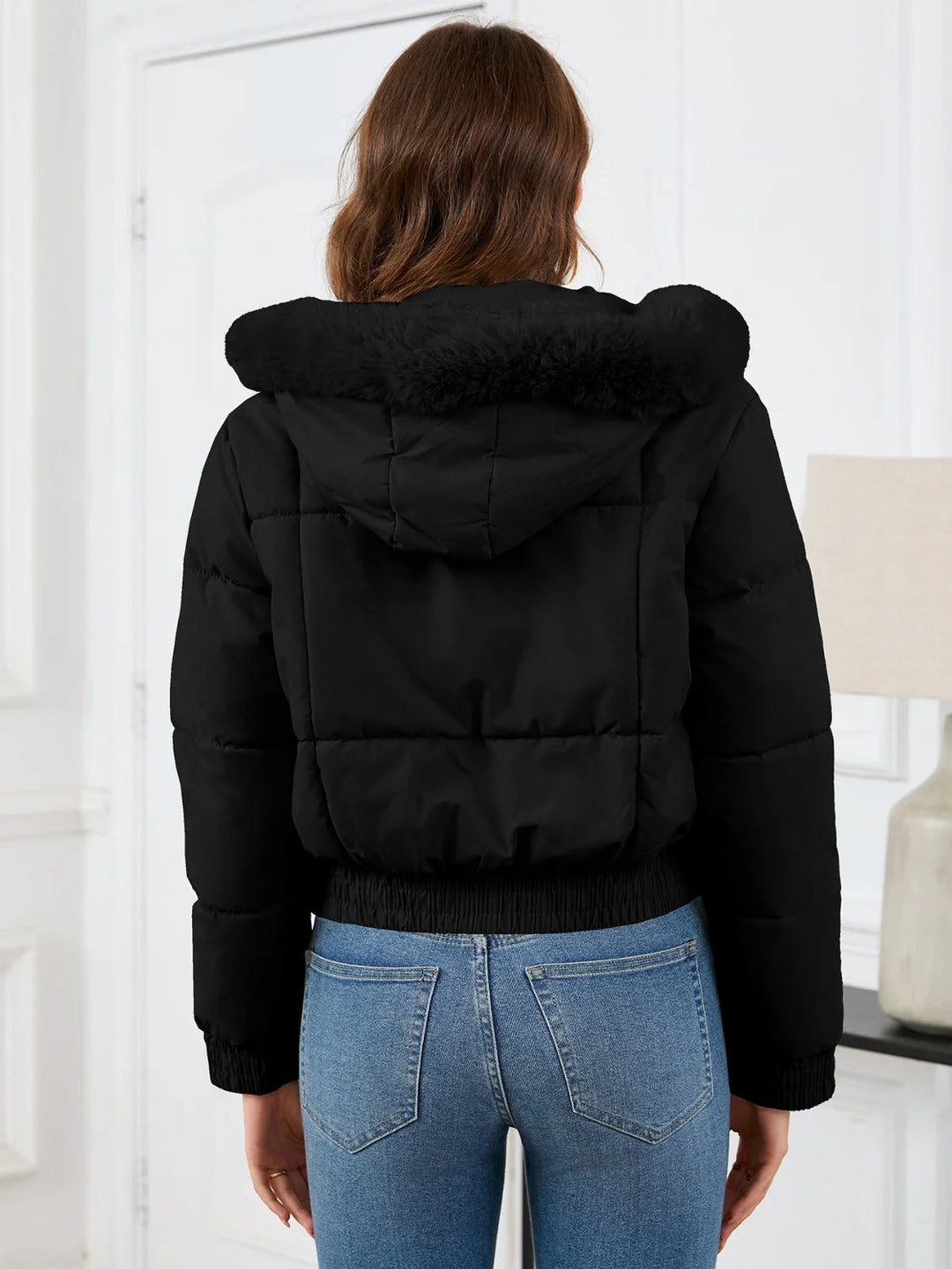 Anja | Damen Winter-Pufferjacke mit Kunstfellkapuze - Elle Zürich