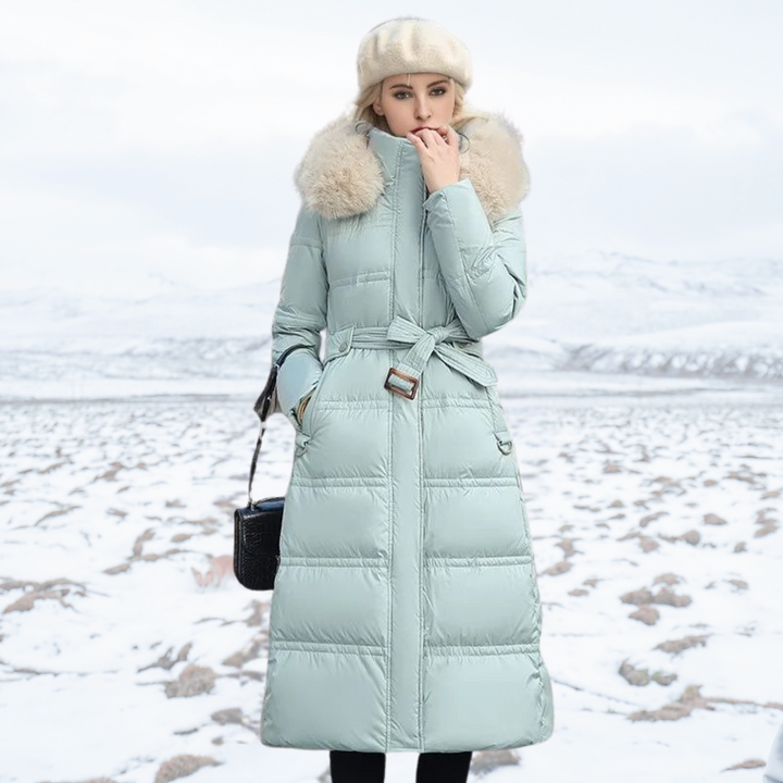 Eva | Damen Winter Steppmantel mit Fellkragen - Elle Zürich