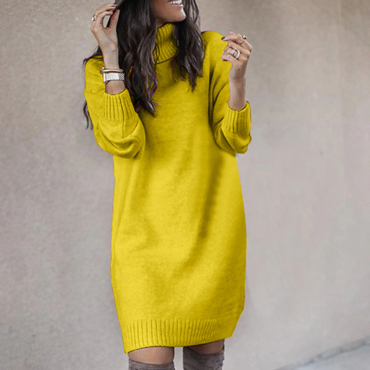 Annika | Damen Winter-Strickkleid mit Rollkragen - Elle Zürich