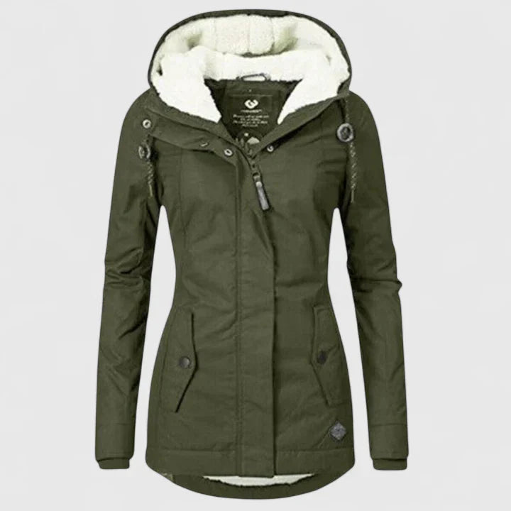 Julia | Damen Winter Parka Jacke mit Fleece-Futter und Kapuze - Elle Zürich