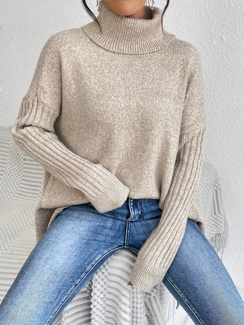 Britney | Damen Oversized Rollkragenpullover für den Winter