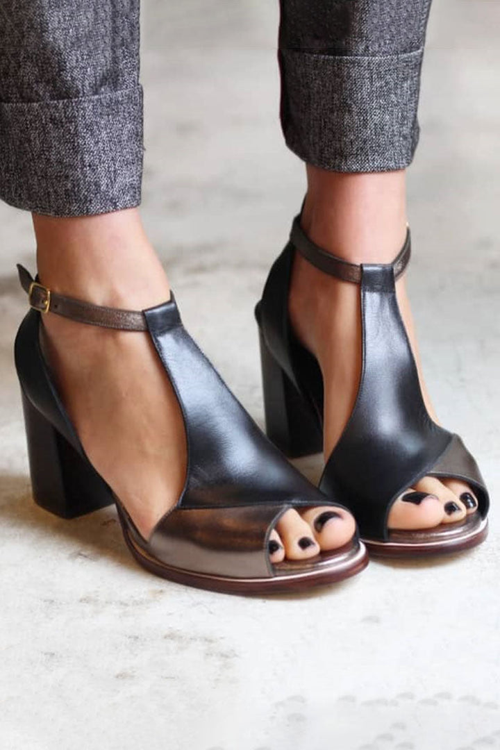 Anna | Elegante Sommer Peep Toe Sandalen - Elle Zürich