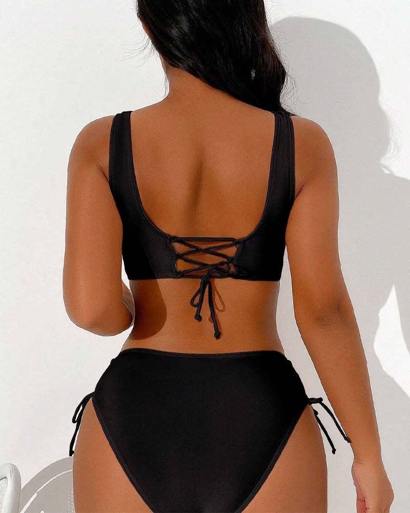 Lena | Bikini mit Schnürung und Rückenband - Elle Zürich