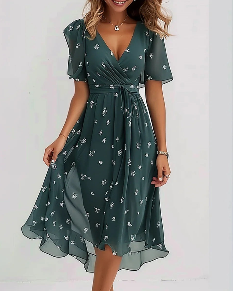 Nicole | Elegantes Sommerkleid mit Kurzarm Damen - Elle Zürich