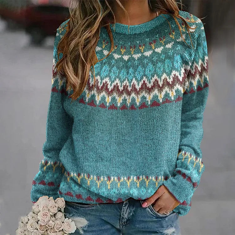Andrea | Damen Winter Nordischer Strickpullover - Elle Zürich