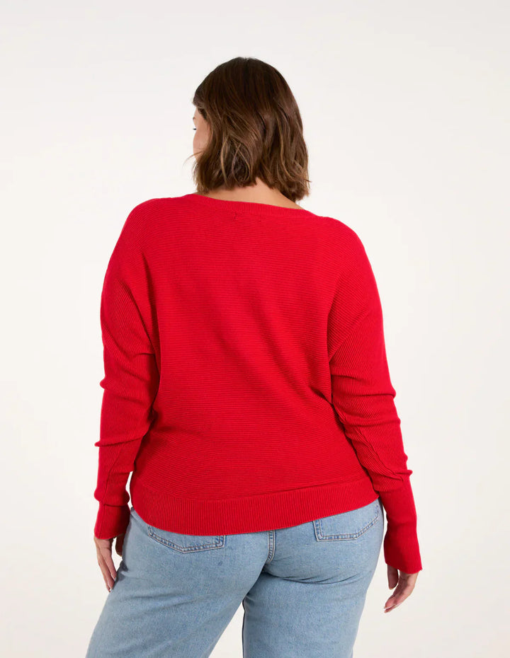 Eva | Damen Oversize Strickpullover mit V-Ausschnitt - Elle Zürich