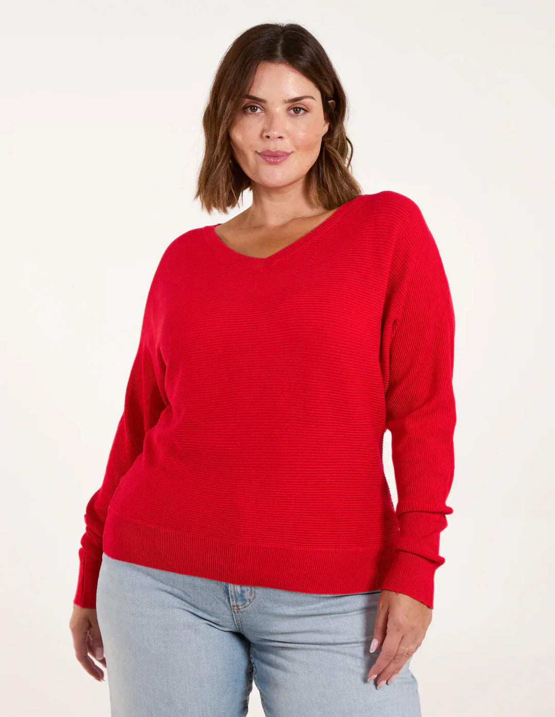 Eva | Damen Oversize Strickpullover mit V-Ausschnitt - Elle Zürich