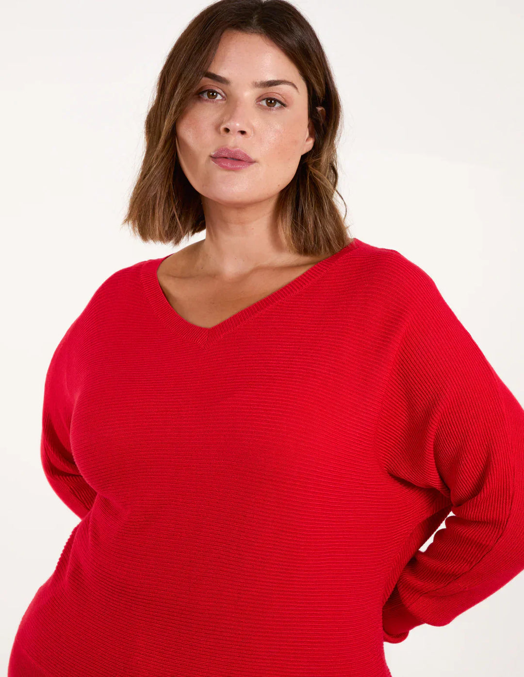 Eva | Damen Oversize Strickpullover mit V-Ausschnitt - Elle Zürich