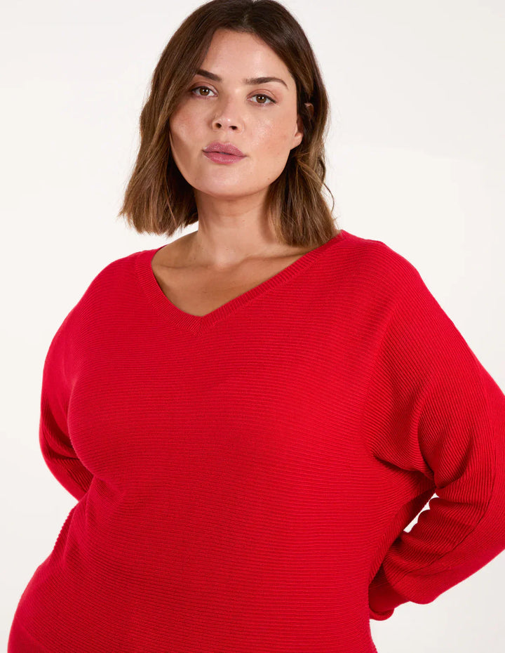 Eva | Damen Oversize Strickpullover mit V-Ausschnitt - Elle Zürich