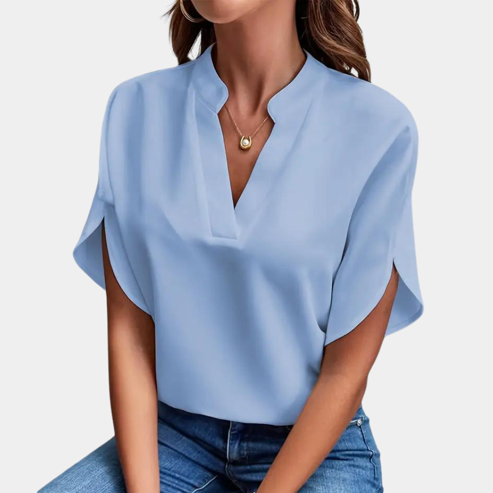 Regine | Stylische Damenbluse mit V-Ausschnitt - Elle Zürich