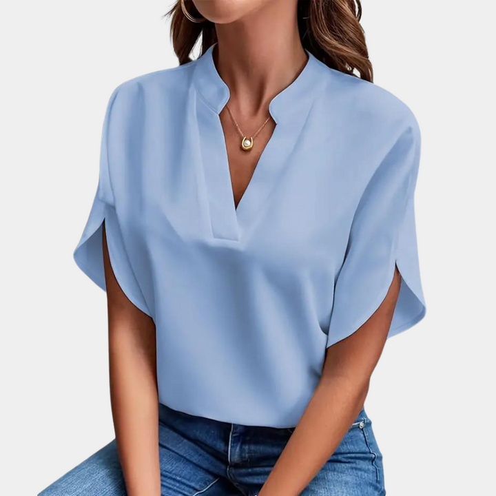 Regine | Stylische Damenbluse mit V-Ausschnitt - Elle Zürich