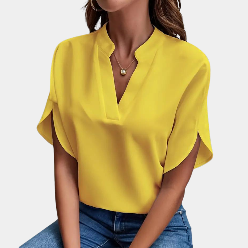 Regine | Stylische Damenbluse mit V-Ausschnitt - Elle Zürich
