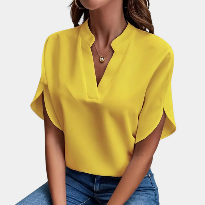 Regine | Stylische Damenbluse mit V-Ausschnitt - Elle Zürich
