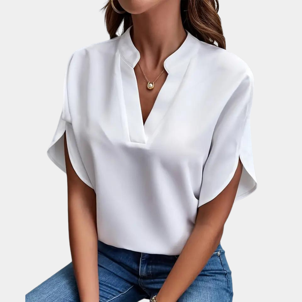 Regine | Stylische Damenbluse mit V-Ausschnitt - Elle Zürich
