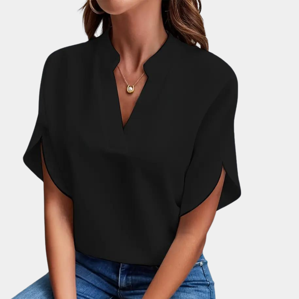 Regine | Stylische Damenbluse mit V-Ausschnitt - Elle Zürich