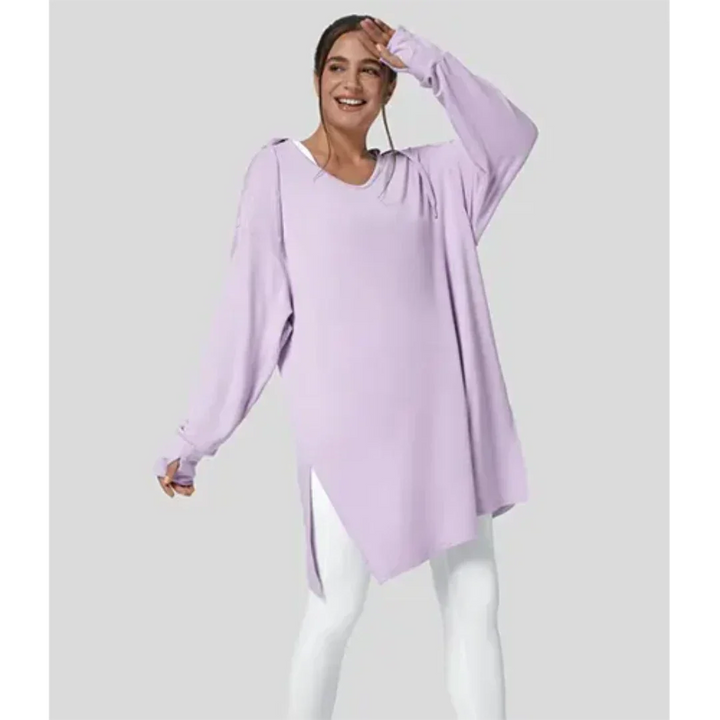 Helga | Damen Winter-Hoodie-Tunika mit Seitenschlitzen - Elle Zürich