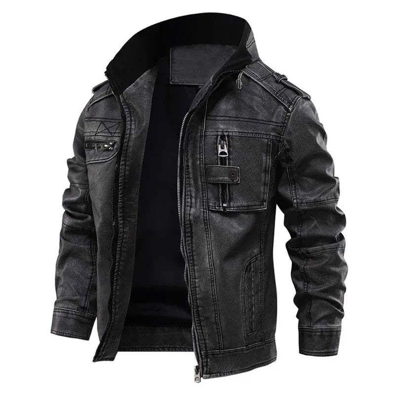 Karl | Herren Stylische Kunstleder Jacke mit Reißverschluss - Elle Zürich