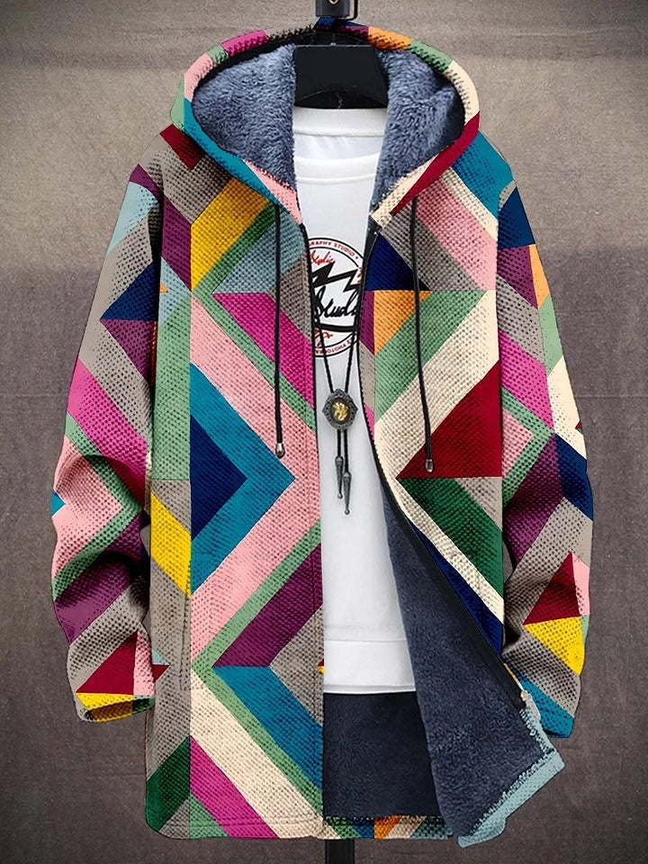 Veronika | Damen Strickjacke mit Lebhaftem Geometrischem Farbblock-Muster