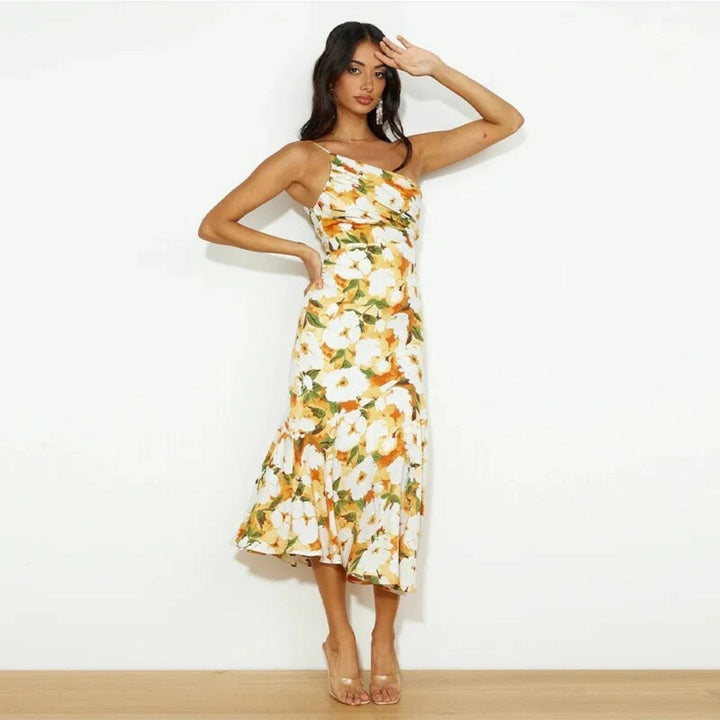Sienna | Asymmetrisches Maxikleid mit floralem Muster für einen eleganten Look - Elle Zürich