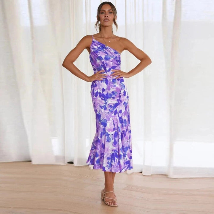 Sienna | Asymmetrisches Maxikleid mit floralem Muster für einen eleganten Look - Elle Zürich