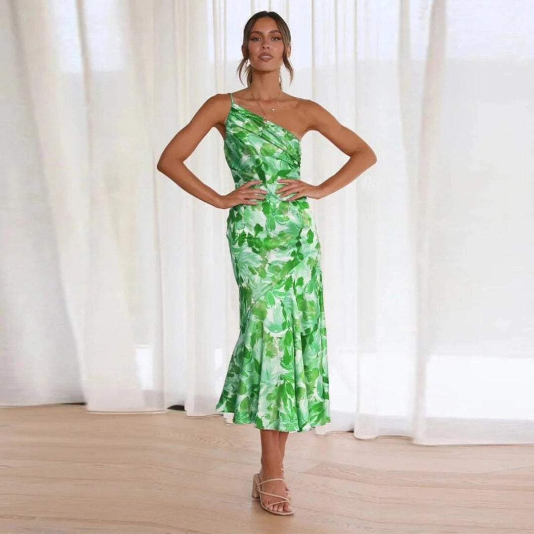 Sienna | Asymmetrisches Maxikleid mit floralem Muster für einen eleganten Look - Elle Zürich
