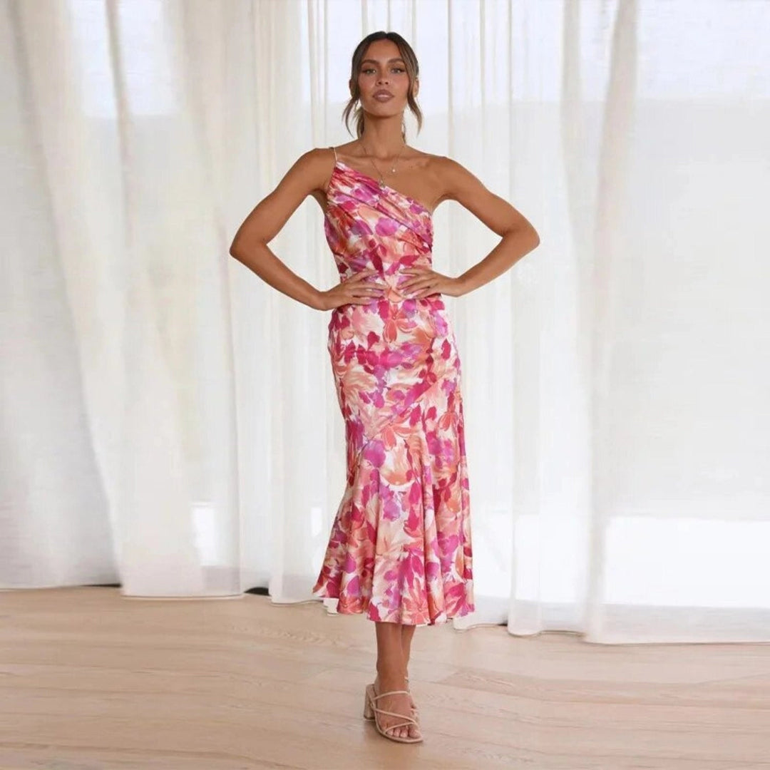 Sienna | Asymmetrisches Maxikleid mit floralem Muster für einen eleganten Look - Elle Zürich