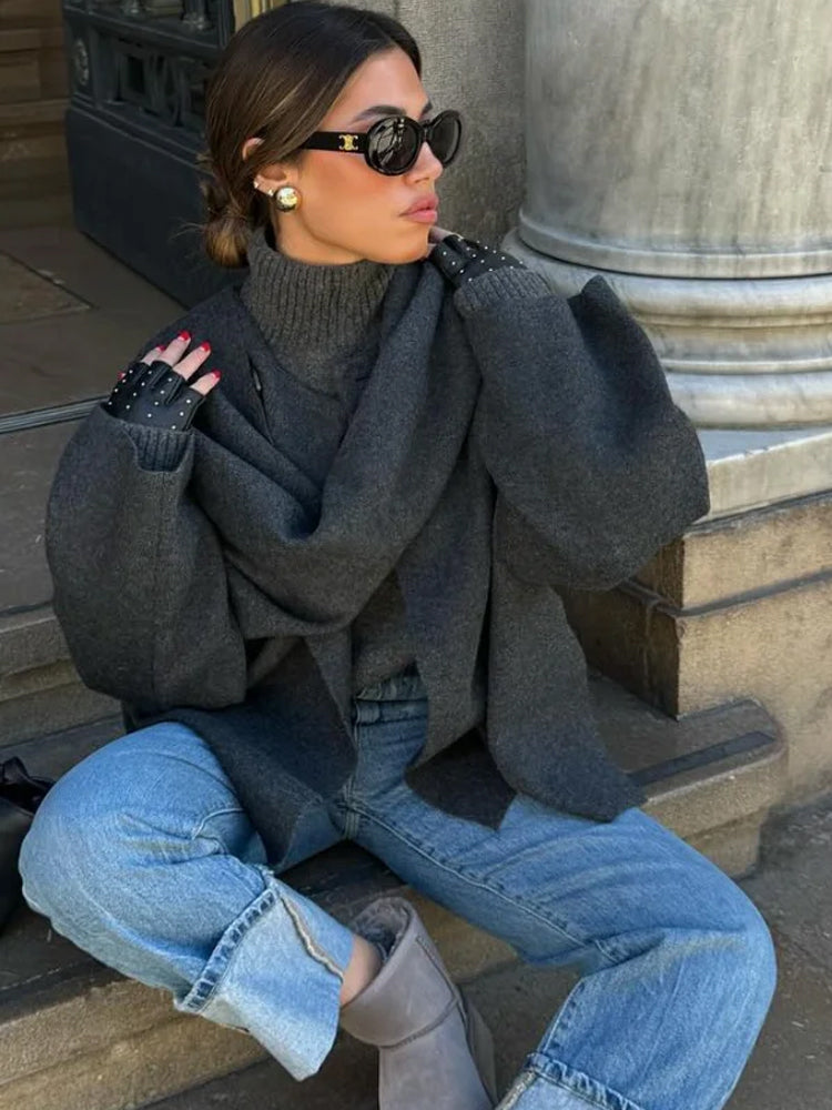 Helga | Damen Winter-Wollmantel mit Knopfdetail - Elle Zürich