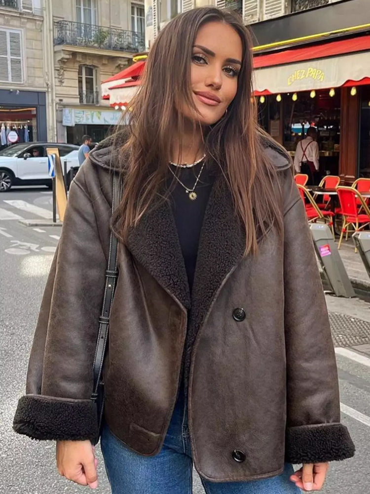 Anke | Damen Winter-Wollmantel Locker mit Knöpfen - Elle Zürich