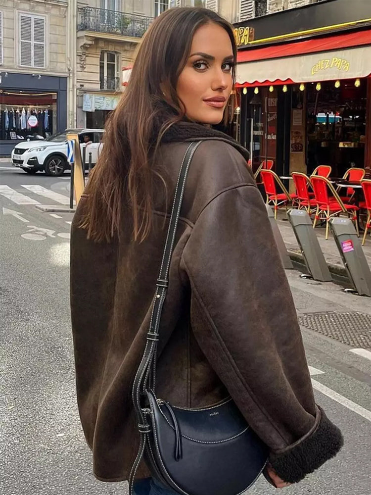 Anke | Damen Winter-Wollmantel Locker mit Knöpfen - Elle Zürich