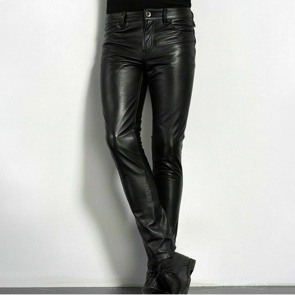Renate | Stylische schwarze Leder-Skinny-Hose - Elle Zürich
