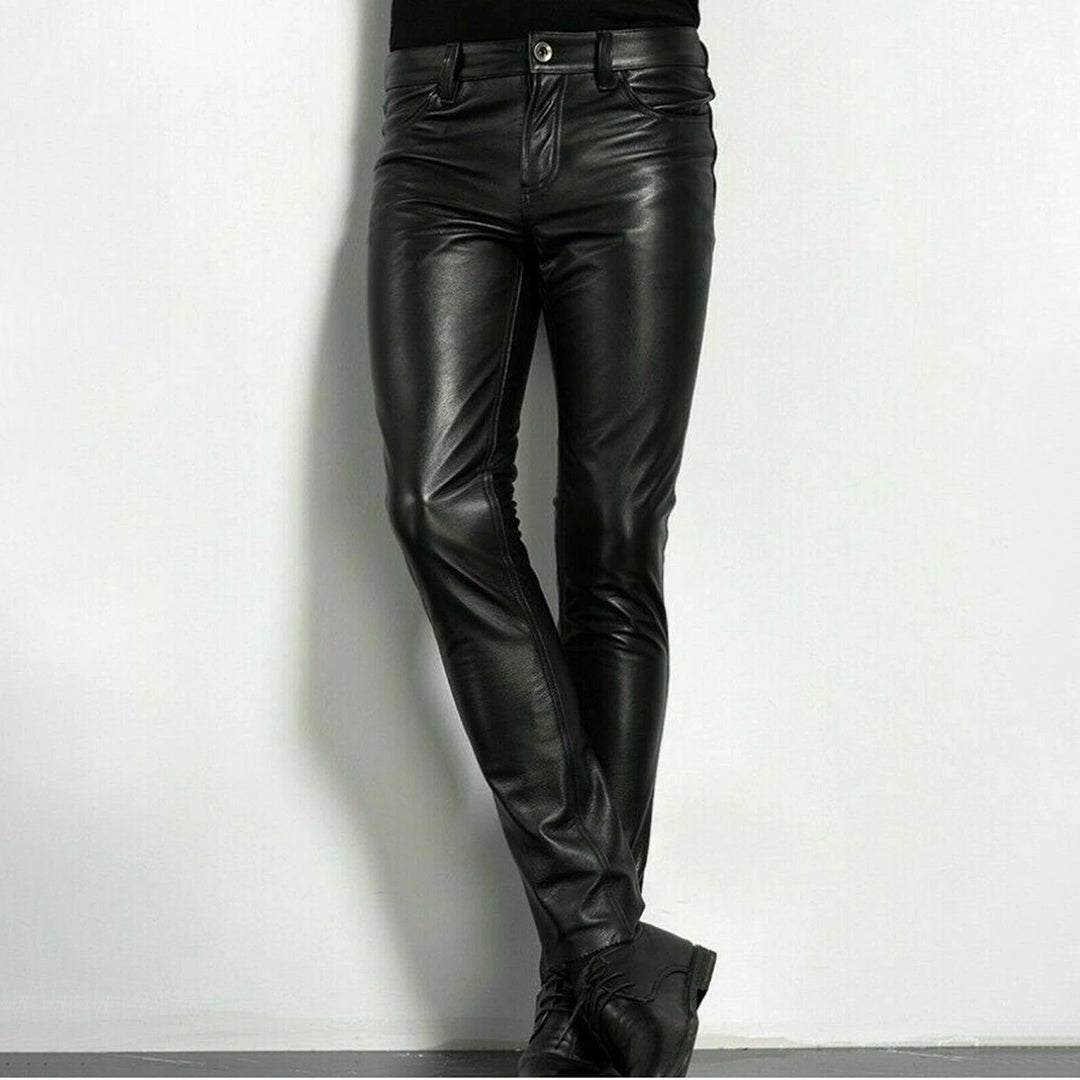 Renate | Stylische schwarze Leder-Skinny-Hose - Elle Zürich