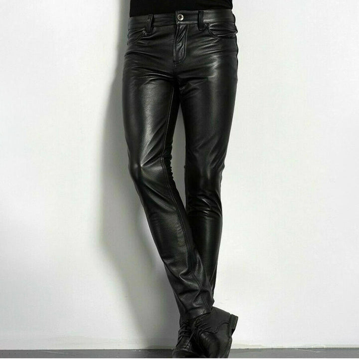 Renate | Stylische schwarze Leder-Skinny-Hose - Elle Zürich