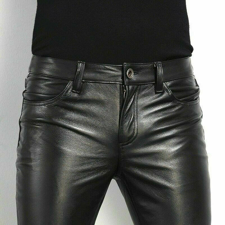 Renate | Stylische schwarze Leder-Skinny-Hose - Elle Zürich