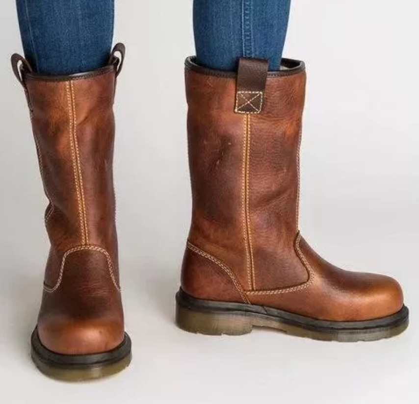 Helga | Damen Winter-Lederstiefel zum Hineinschlüpfen mit Absatz - Elle Zürich