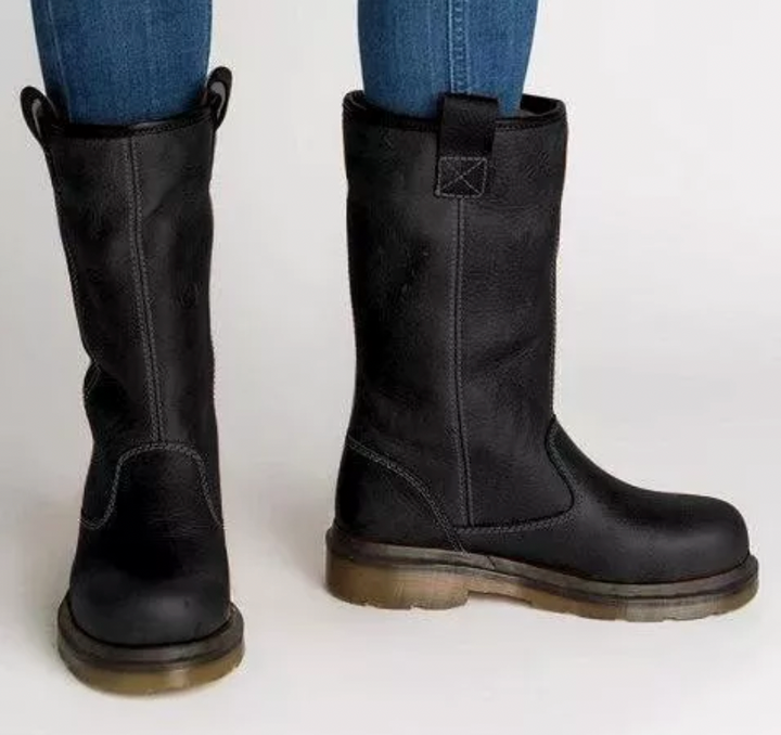 Helga | Damen Winter-Lederstiefel zum Hineinschlüpfen mit Absatz - Elle Zürich