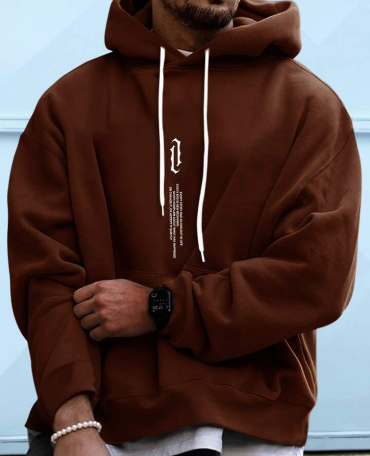 Theo | Bequeme Herren Winter-Hoodie mit auffälligem Street-Print - Elle Zürich