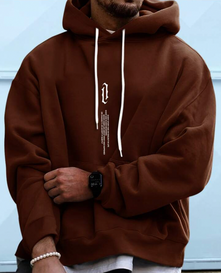Theo | Bequeme Herren Winter-Hoodie mit auffälligem Street-Print - Elle Zürich