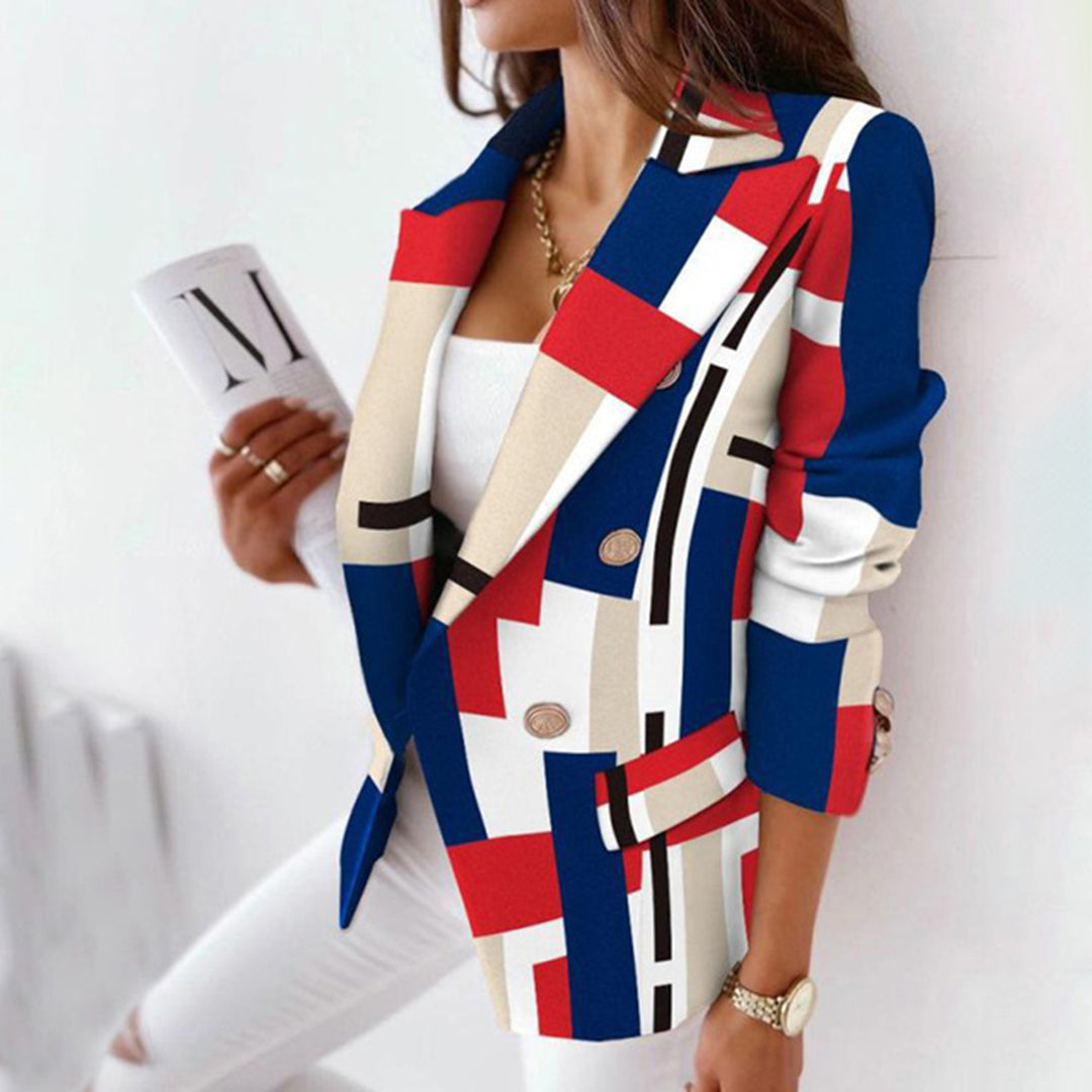 Isabella | Damen Winterblazer im Karo-Design mit Doppelreiher - Elle Zürich