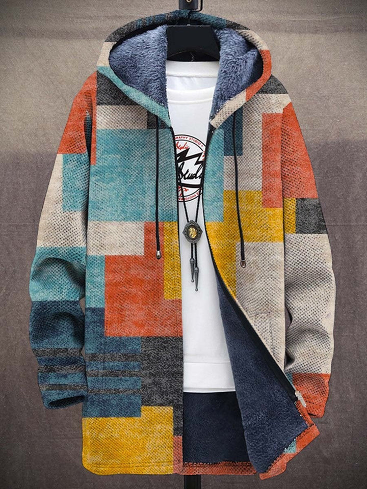 Stefanie | Damen Strickjacke mit Buntem Geometrischem Print