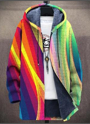 Stefanie | Damen Strickjacke mit Buntem Geometrischem Print