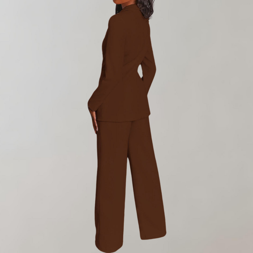 Lara | Damen Stilvolles Blazer und Weite Hose Outfit - Elle Zürich