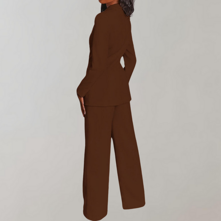 Lara | Damen Stilvolles Blazer und Weite Hose Outfit - Elle Zürich