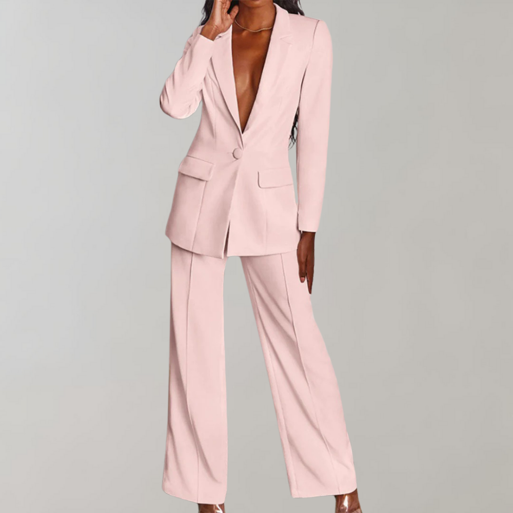 Lara | Damen Stilvolles Blazer und Weite Hose Outfit - Elle Zürich