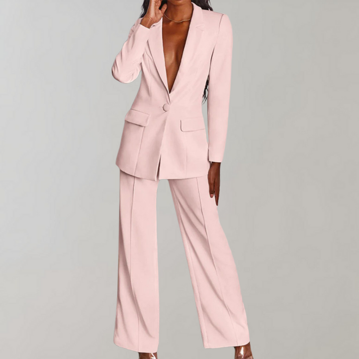 Lara | Damen Stilvolles Blazer und Weite Hose Outfit - Elle Zürich