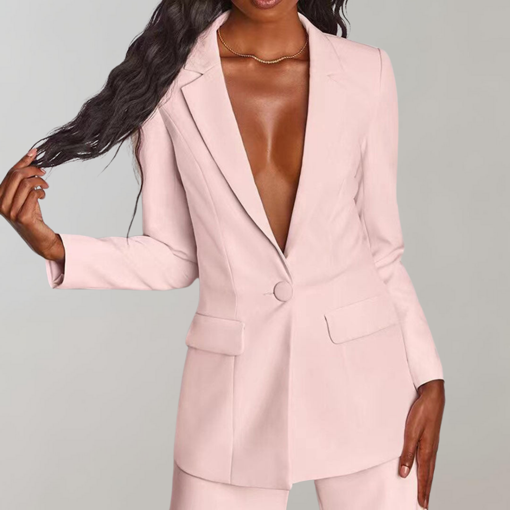 Lara | Damen Stilvolles Blazer und Weite Hose Outfit - Elle Zürich